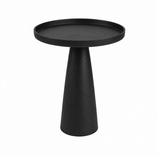 Table d'appoint ronde noire en bois massif Ø 45 cm hauteur 55 cm